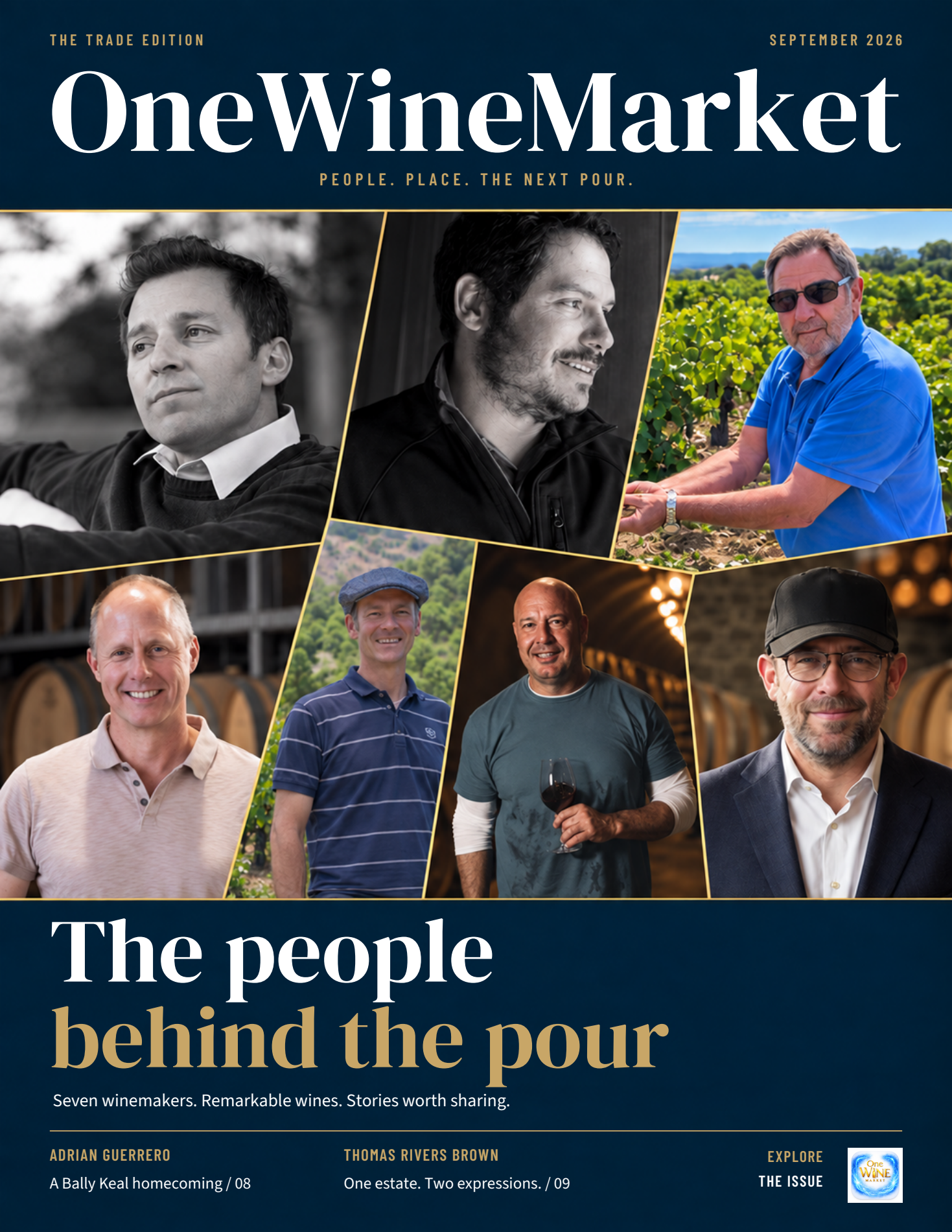 One Wine Market magazine cover: The people behind the pour, September 2026